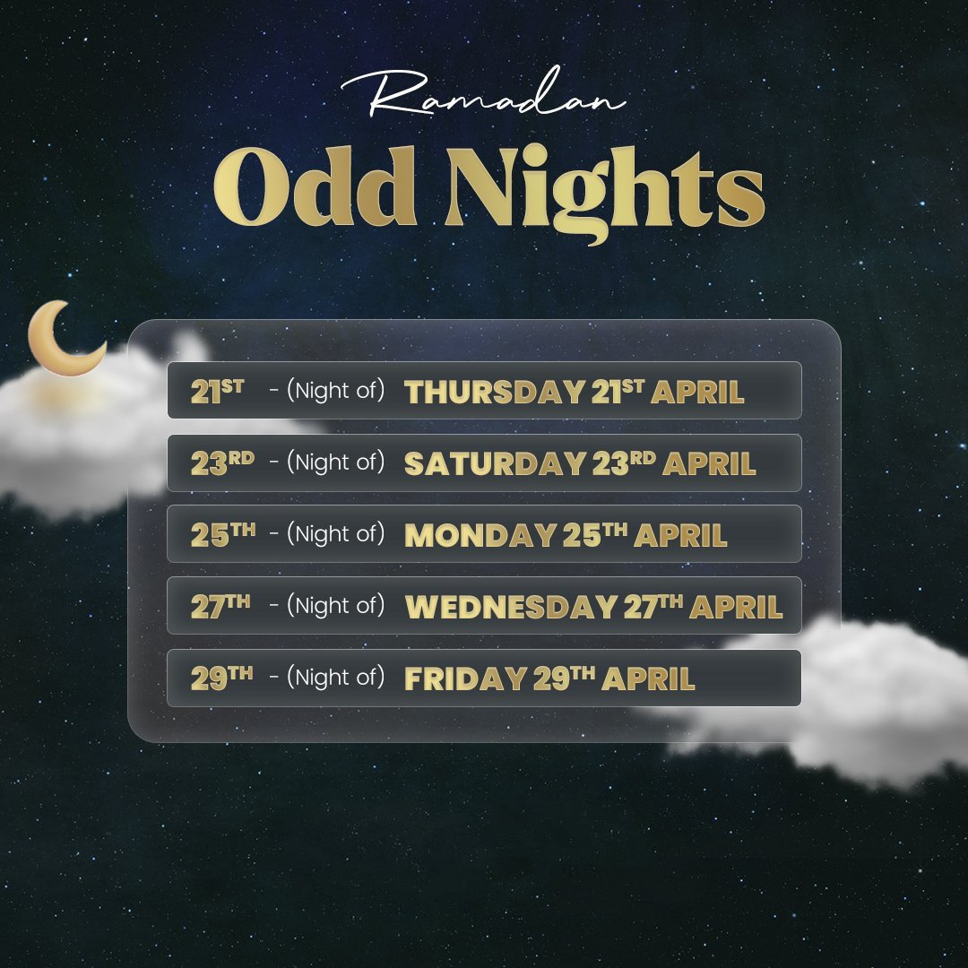 mallambby1's tweet photo. The last ten nights of Ramadan are very special. These are the nights that the Prophet (Peace be upon him) would spend in constant worship. Among these nights is Lailatul Qadr – a night more blessed than a thousand months. https://t.co/ksmgooLfuq