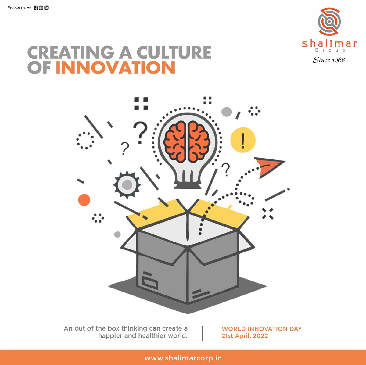 group_shalimar's tweet photo. Don’t feel that the opportunities are less , This world is nevertheless a canvas to our creative ability. Wish you luck and loads of creativity on World innovation day.
#Worldinnovationday #Shalimargroup #Shalimargroupofcompanies https://t.co/jAxNg8w5zl
