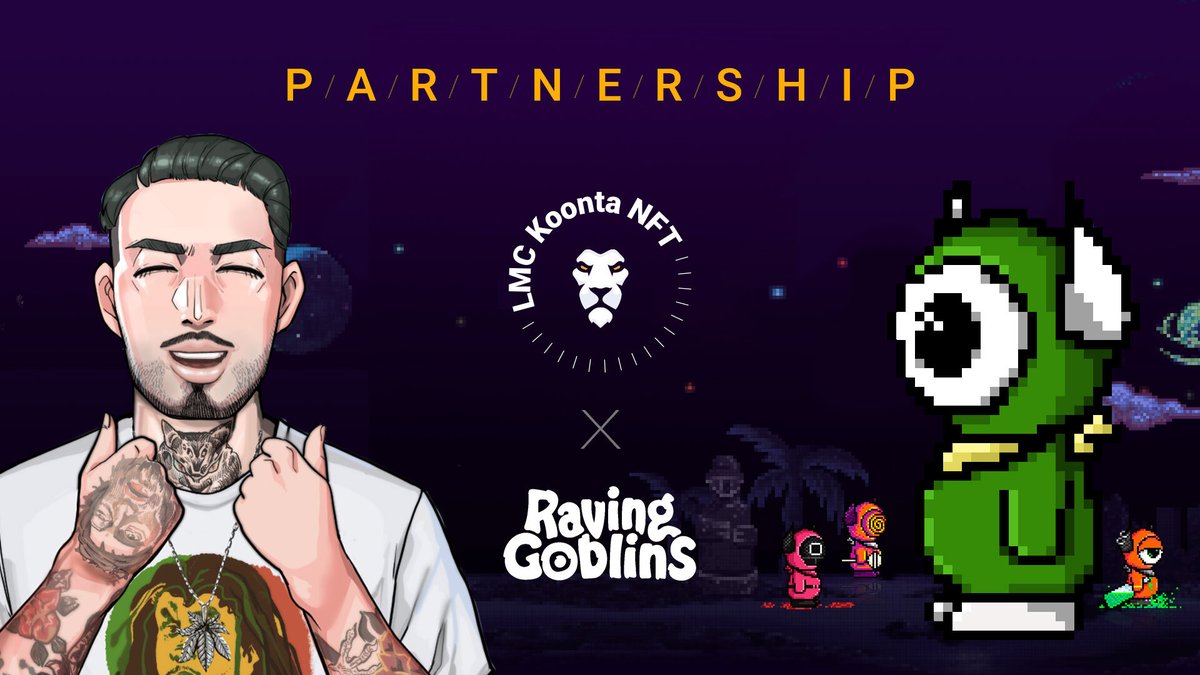 🎉  레이빙 고블린 X LMC_Koonta 파트너십 체결!  🎉 

쇼미더머니 10의 결승진출자 이자, 최근 신곡 
PROTO TYPE을 내기도 했고, 언터쳐블의 베인(AIN) 
피쳐링으로 유명한 쿤타가 메타버스에 등장!!

자세한 내용은 디스 코드에서 확인하세요 
discord.gg/ravinggoblins