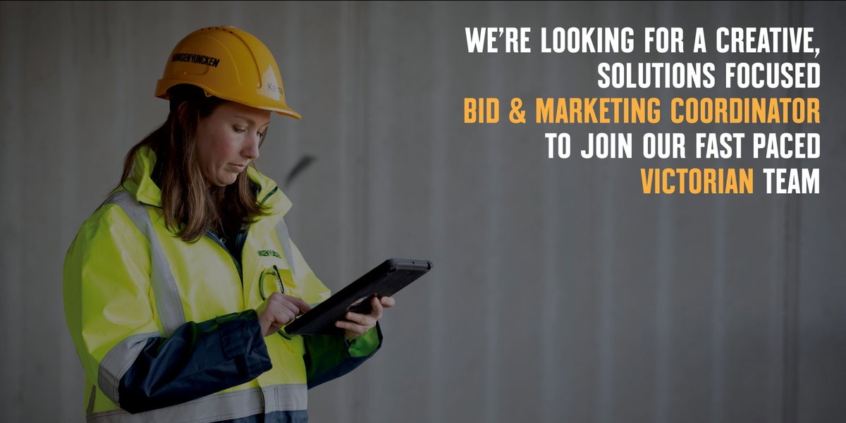 We’re on the hunt for a creative, solutions focused Bid &amp; Marketing Coordinator to join our busy Victorian preconstruction team! For more info and to apply, please contact HR Advisor Celine Clement on cclement@hansenyuncken.com.au #DrivenByChallenge #BuiltWithPride