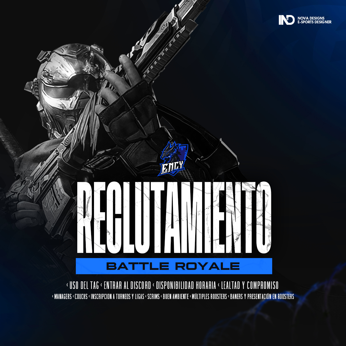 En busca de jugadores competitivos en el ámbito battle Royale, leales y activos para nuestra organización