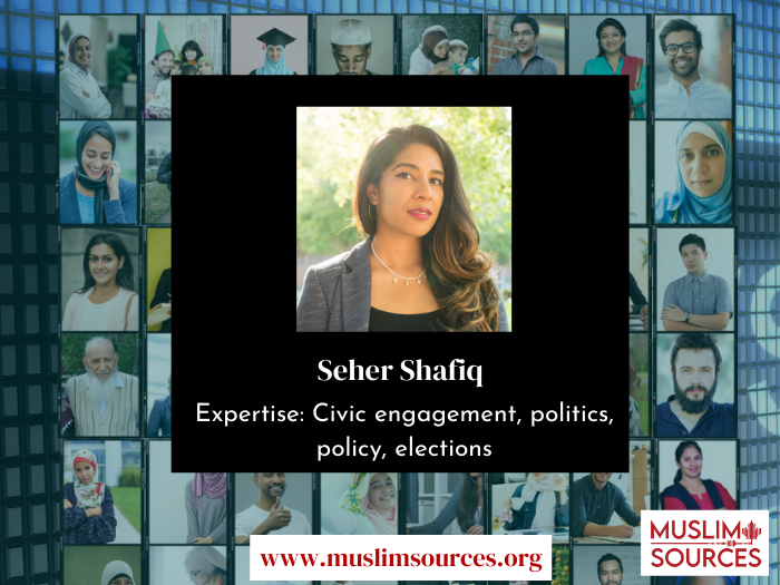 MuslimSources's tweet photo. Each week we will highlight one of the experts from our database. 
 
This week we are featuring @heyitsseher 

Seher is an expert on issues of civic engagement, politics, policy, and elections.

Read more &amp; contact her here:

https://t.co/g59ih8iWAG

#sourcecall #Muslimexpert https://t.co/FpsNZ8mYNm