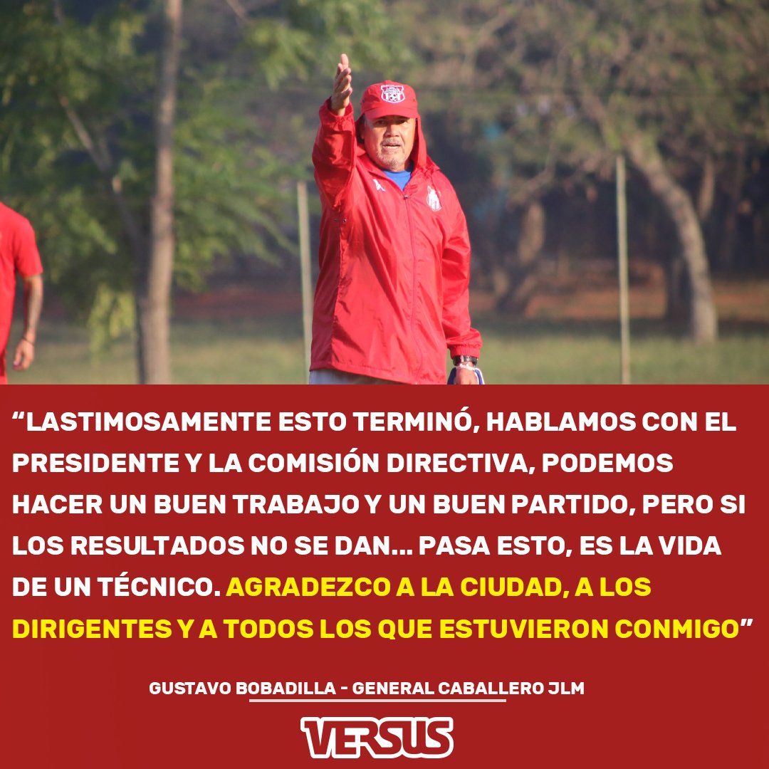 SomosVsSports's tweet photo. ⚠️ATENCIÓN

🗣️Las palabras de Gustavo Bobadilla, quien se despidió de la Dirección Técnica de #GeneralCaballeroJLM, luego del empate 0-0 ante #12deOctubre.

#VersusRadio @Universo970py https://t.co/faPKfjfMn4