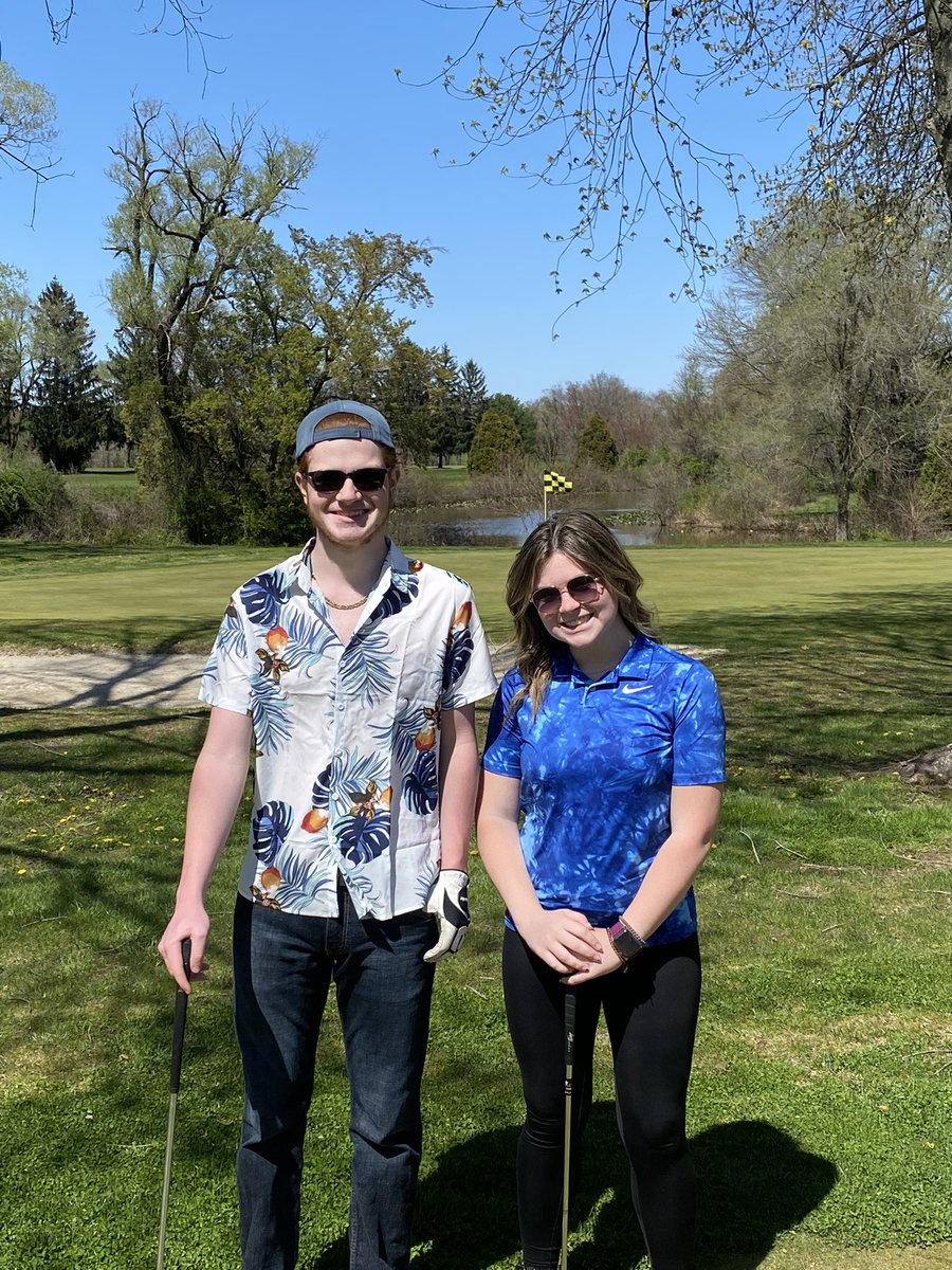 Senior day on the course today. Great job today Tyler and Julie. 💫 🏌️‍♂️🏌️‍♀️