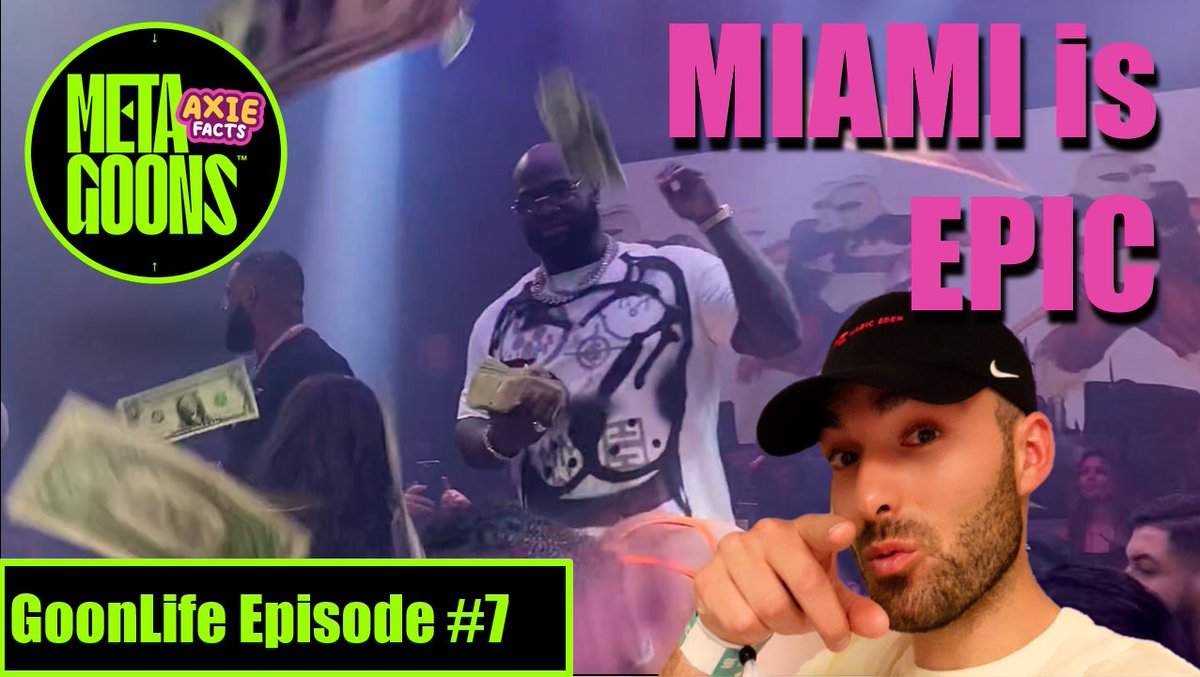 AxieFacts's tweet photo. 🟩🟩NEW VIDEO IS LIVE🟩🟩

We ended off our North America tour with a BANG 🔫

Miami was an insane time with the #MetaGoons and I had the pleasure of filming it 📸

We aren't stopping anytime soon.
If you haven't caught on yet...

You'll learn.

https://t.co/zpN3shjGvS https://t.co/WojiXrH3dT