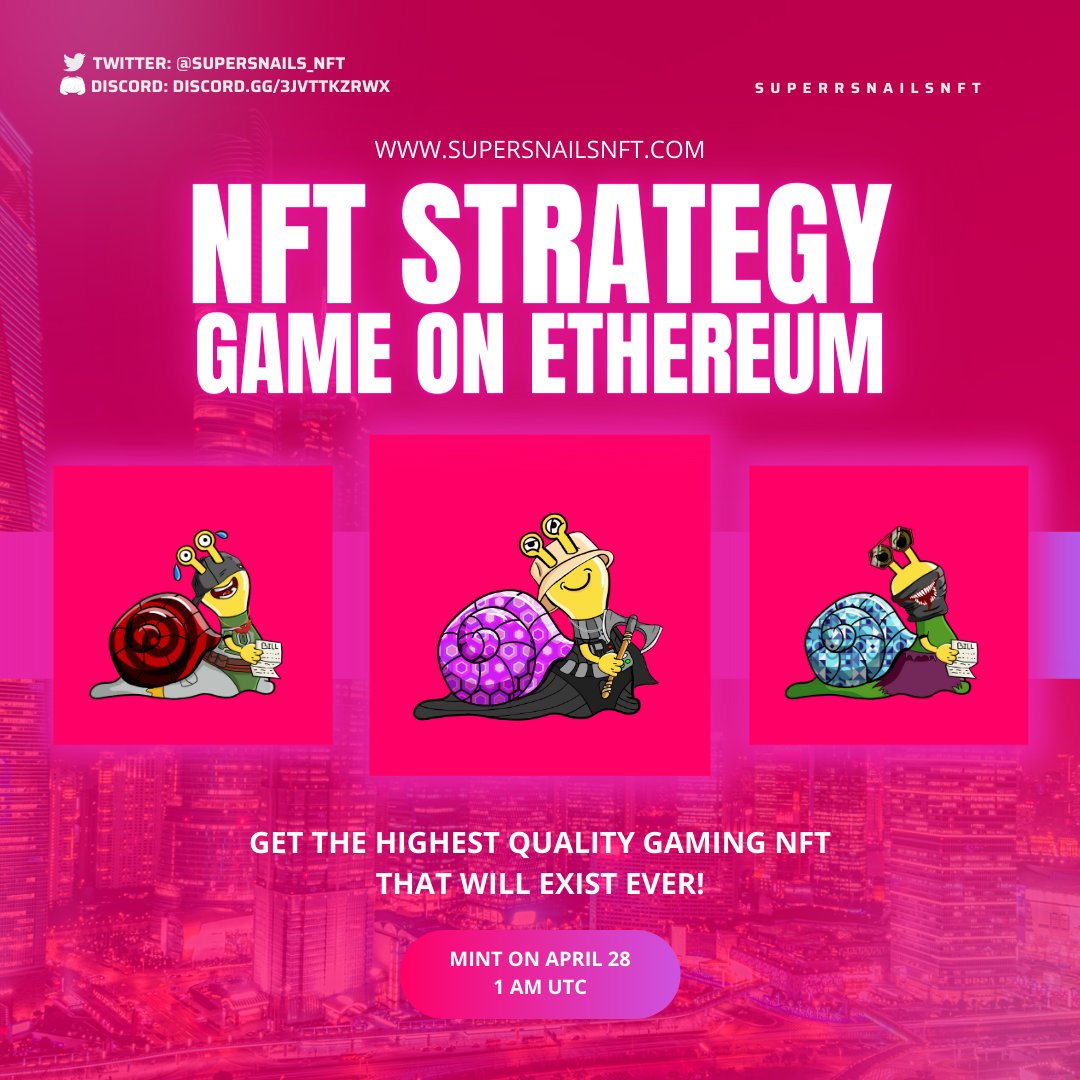Supersnails NFT is really going to be something special...but only if we make you, our #NFT community members, happy!

#nftmintingalert #NFTGaming