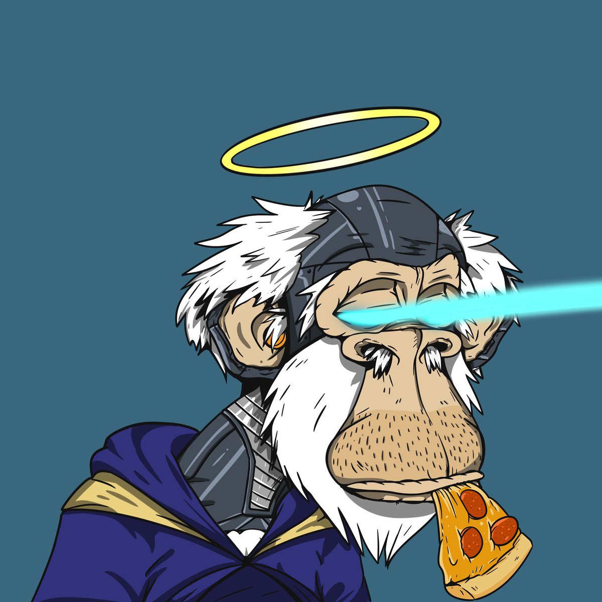 GrandpaApeCC's tweet photo. WAGMI Wednesday calls for PIZZA! This Grandpa had a slice with some M1 serum and the results are devilishly good! #MACC is going to be amazing! https://t.co/VzyYwhJeJr