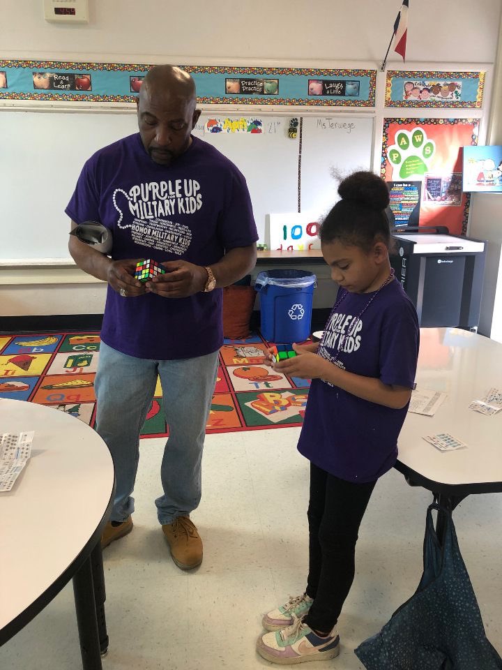 RamosFSHE's tweet photo. Thanks for coming out to solve some of these crazy looking Rubiks Cubes!! #PurpleUp&LevelUp #SweetPoster @MrsAHawthorne @CoilClare @DelunasCubs @GarzainThird @VictoriaATate1 https://t.co/SBNQhPtEOs