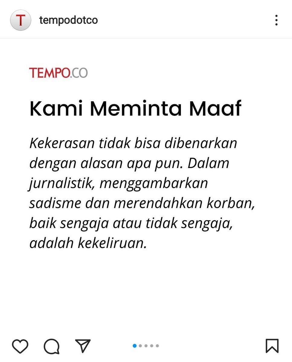 kurawa's tweet photo. Sebagai salah satu media massa pemegang rekor : Meminta Maaf tempo memang luar biasa.

Peliputan yg sering offside hanya berdasarkan katanya sehingga pesanan2 selalu muncul di meja redaksi mereka

Maaf adalah kunci ibarat kentut bau yg lewat begitu saja tanpa lihat kerusakannya https://t.co/8eH7kVM0re