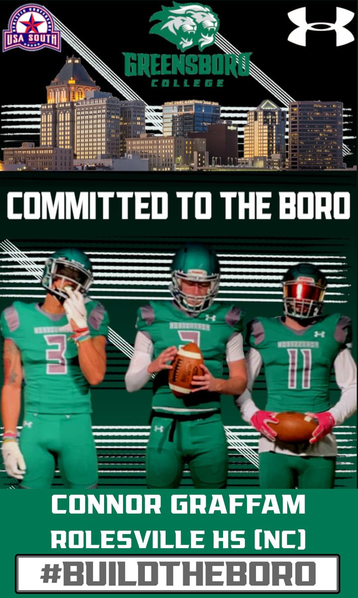 Connor Graffam (@graffamconnor) on Twitter photo I want to thank God for giving me this opportunity and my parents for always believing in me. I am excited to announce that I am 100% committed to <a href="/GC_Pride_Fball/">Greensboro College Football</a>! #AGTG #BUILDTHEBORO #ALLIN <a href="/coach_card/">Tyler Card</a> I can't wait to get to work! I want to thank God for giving me this opportunity and my parents for always believing in me. I am excited to announce that I am 100% committed to <a href="/GC_Pride_Fball/">Greensboro College Football</a>! #AGTG #BUILDTHEBORO #ALLIN <a href="/coach_card/">Tyler Card</a> I can't wait to get to work!