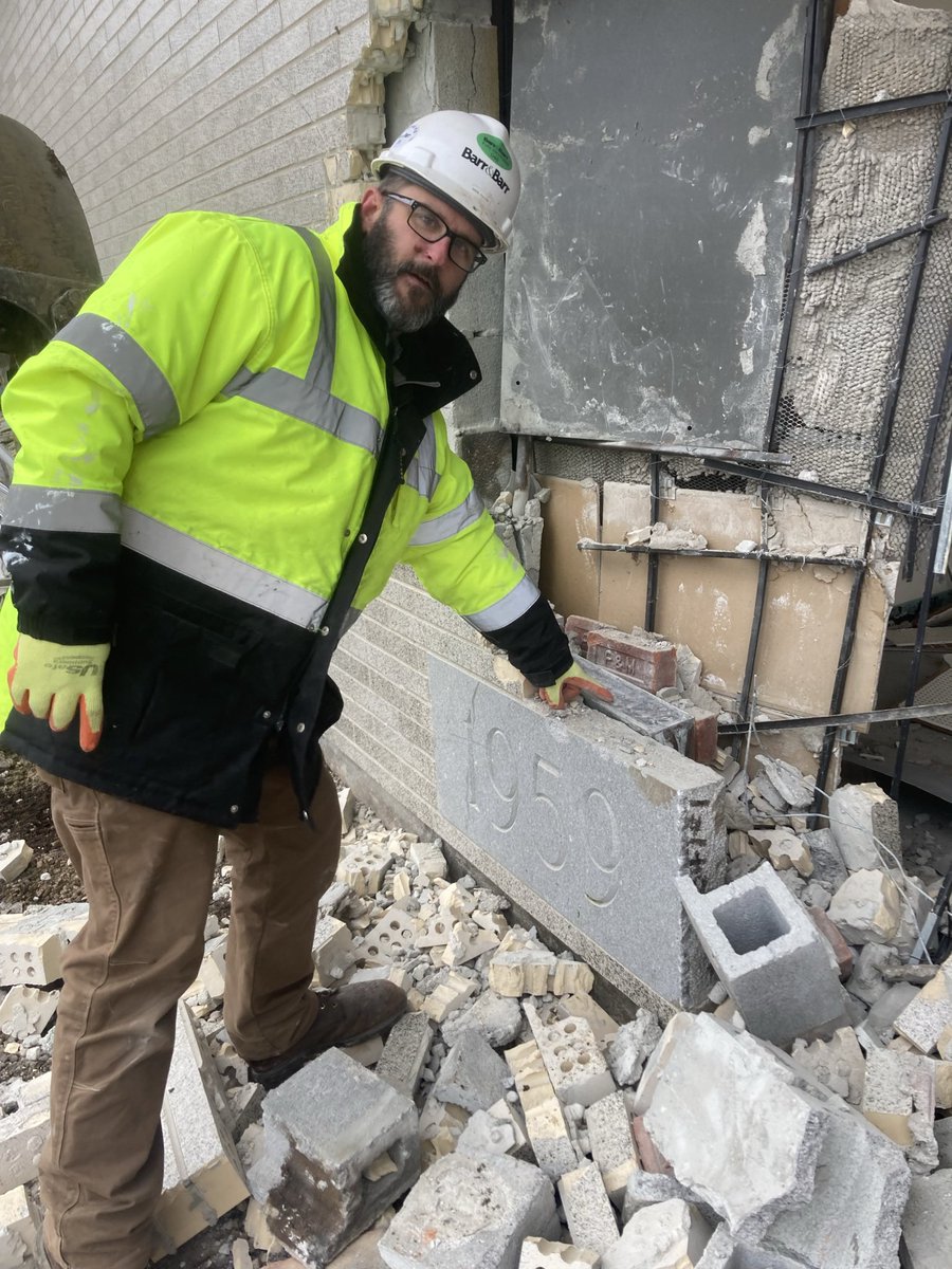 AaronRobb5's tweet photo. During demo of the original #Wahconah, we discovered a time capsule buried behind the cornerstone from 1959. Today we opened it! We will have video of the big reveal along with historical commentary available soon! Stay tuned 👍@WRHSBldgProject @wahconahrhs https://t.co/IwXk8VDXFC