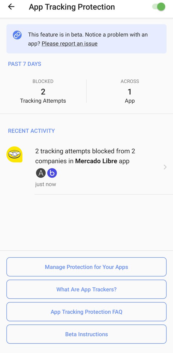 alez_arg's tweet photo. Instalé ésta app que te bloquea y dice que apps te trackean 😏😗😗
Busque algo en Google entre al link dr ML y zasss
#DuckDuckGo #AppTrackingProtection https://t.co/R2UFSABvdb
