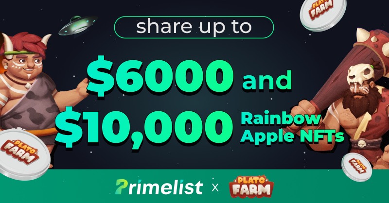 HTX_Global's tweet photo. Share screenshots joining in #Primelist × PLATO!

Grab your shot at $6000 &amp; $10,000 worth of Rainbow Apple #NFTs! 🤩

💙 Follow @HuobiGlobal @Plato_Farm @DujunX

🔃 Quote tweet screenshots with UID + @HuobiGlobal @Plato_Farm + Tag 3 friends 

👇Complete form