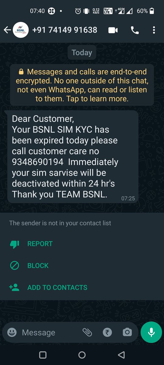 adityavjoshi's tweet photo. Getting this message since a few days.

I never ever respond to this kind of message but nowadays they are sending messages from WhatsApp.

Please check and do the needful.

@MahaCyber1 @DGPMaharashtra https://t.co/rIuXjeZWXM