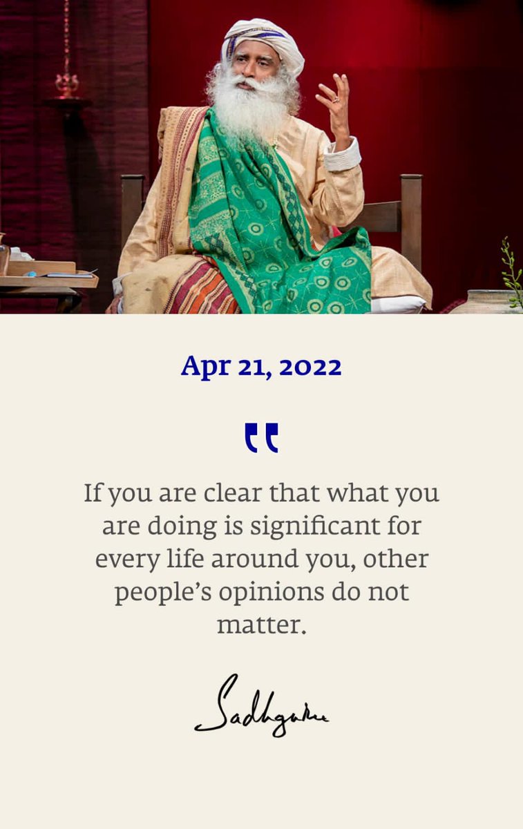 parab_nandan's tweet photo. If you are clear that what you are doing is significant for every life around you, other people's opinions doesn't matter.
~@SadhguruJV 

Let's #SaveSoil , it's significant for all the creatures and our Mother Earth 🌍🙏🏻
@cpsavesoil 

#SaveSoil 
#ConsciousPlanet https://t.co/Mr5fCDAuj4