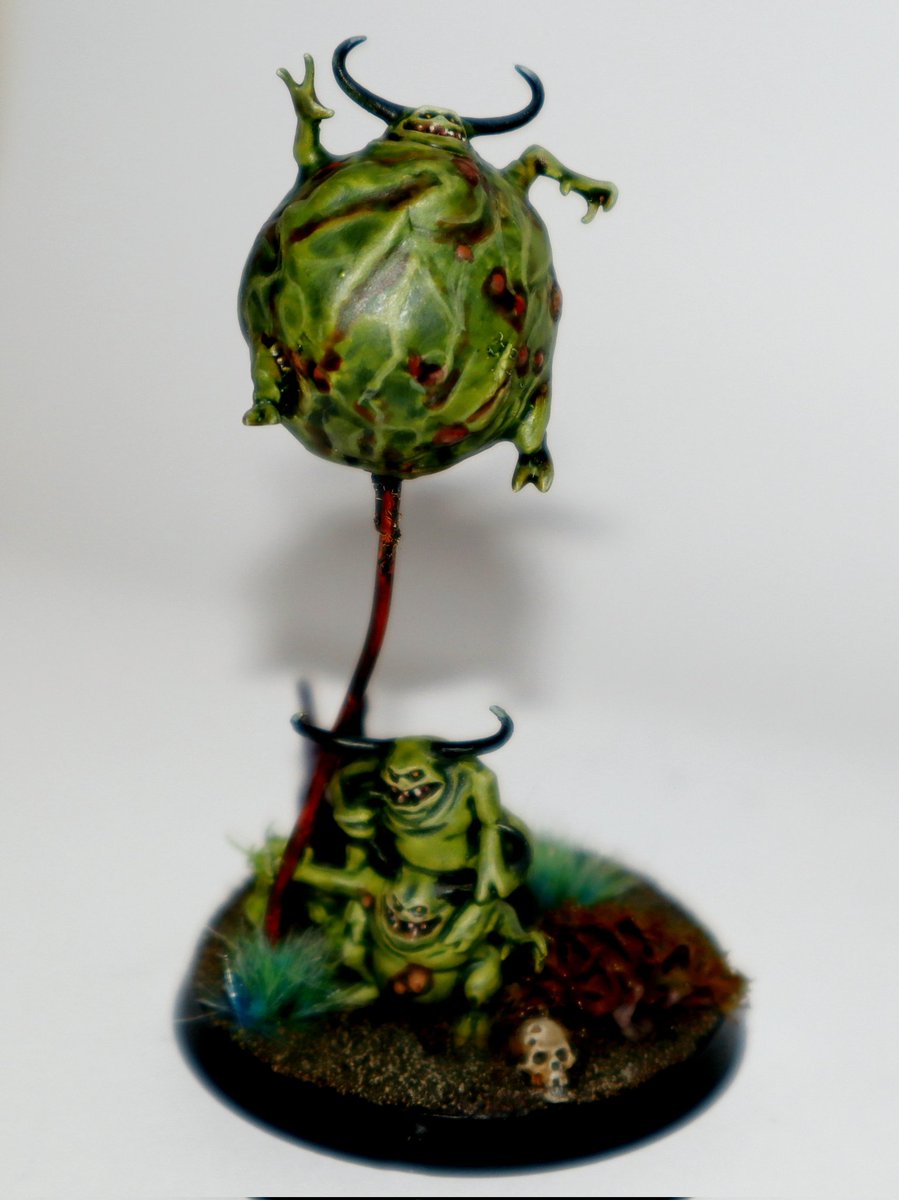 GoatingFaint's tweet photo. I couldn't be happier with how this trio turned out. 
Nurgle is not just a manifestation of the horrors of disease and decay, but also the simple, ephemeral joy of little pleasures.
#PaintingWarhammer
#Nurgle https://t.co/2yOKRToSRE