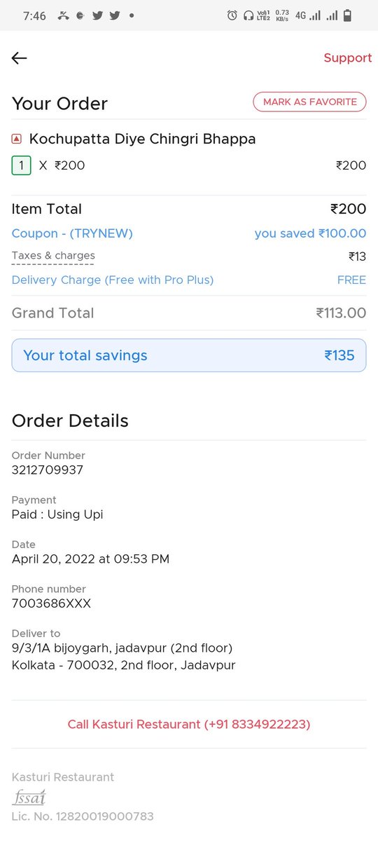 somdatta91's tweet photo. @zomatocare fed up of your assistance and customer care service. Firstly, charge me for my order and then you cancel my order. To top it all, your assistance states, you deducted money to "compensate" your partners. How sick is that!!!!
@deepigoyal @ZomatoProHelp @zomato https://t.co/J4k0OY5cyH