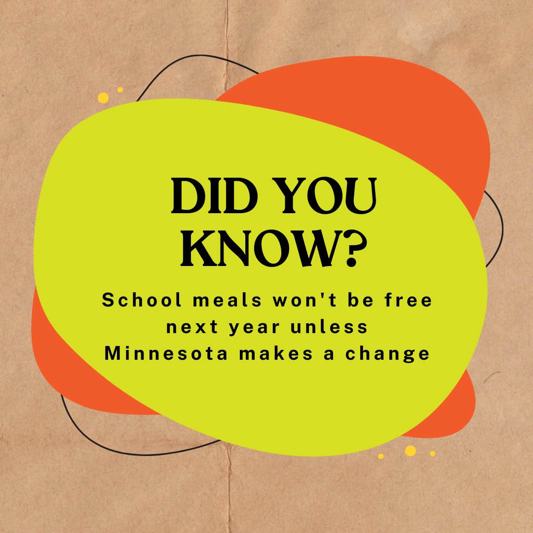 Without taking action, free school meals for all will disappear in June. Sign the petition today and help push hunger off the table in Minnesota. hungerfreeschoolsmn.org