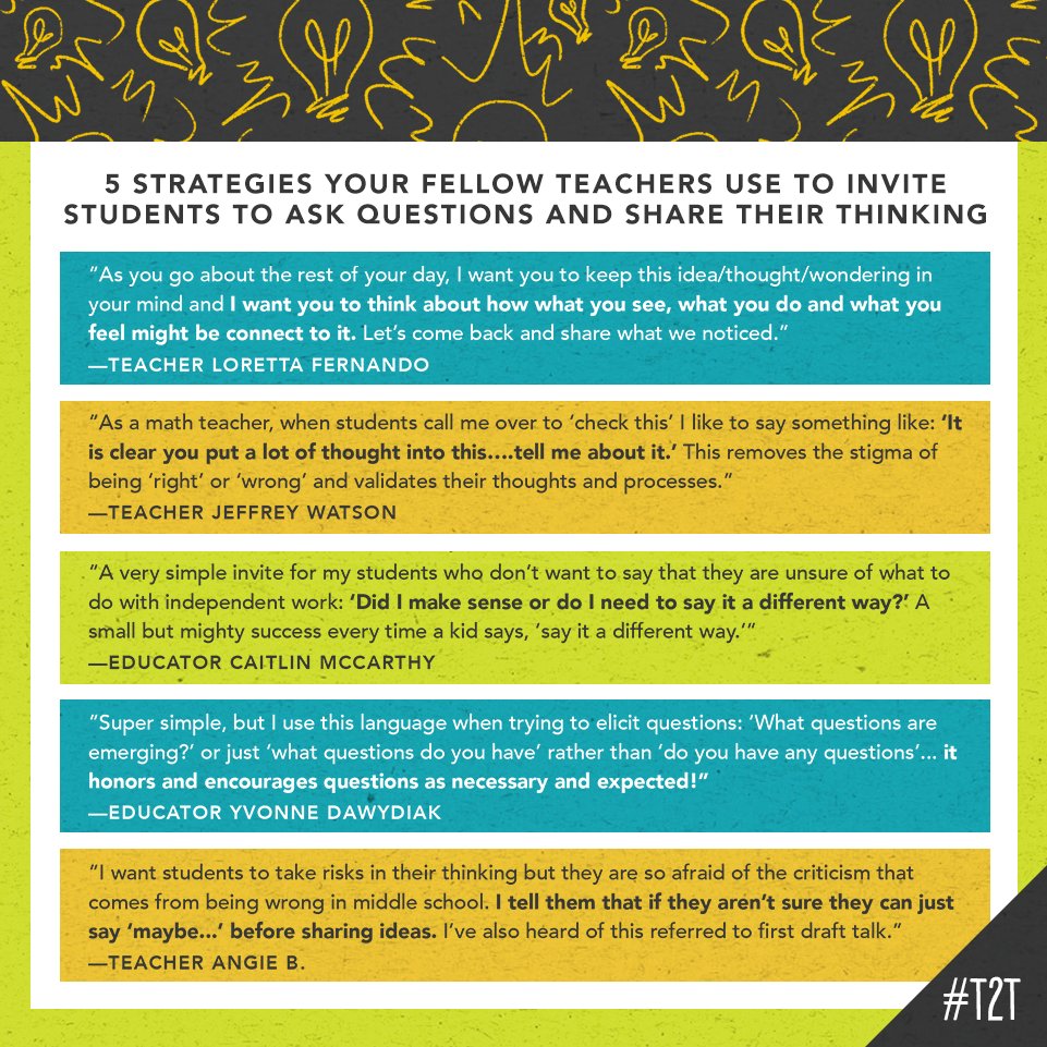 teacher2teacher's tweet photo. Intentional classroom language can make a big difference – especially in Ss' comfort with taking risks. 

Check out how your fellow Ts tackle in-class talk: 

#TeacherTwitter #TeacherHack #BeTheOne https://t.co/mSKAsF5Pev