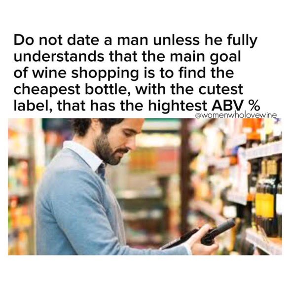 BrockettBruce's tweet photo. Do not date a man unless …. 

#wine #WineWednesday #WineDownWednesday 
#vino 
#womanwholovewine 
#winehumor 
#humor https://t.co/rSCKWdfSeK