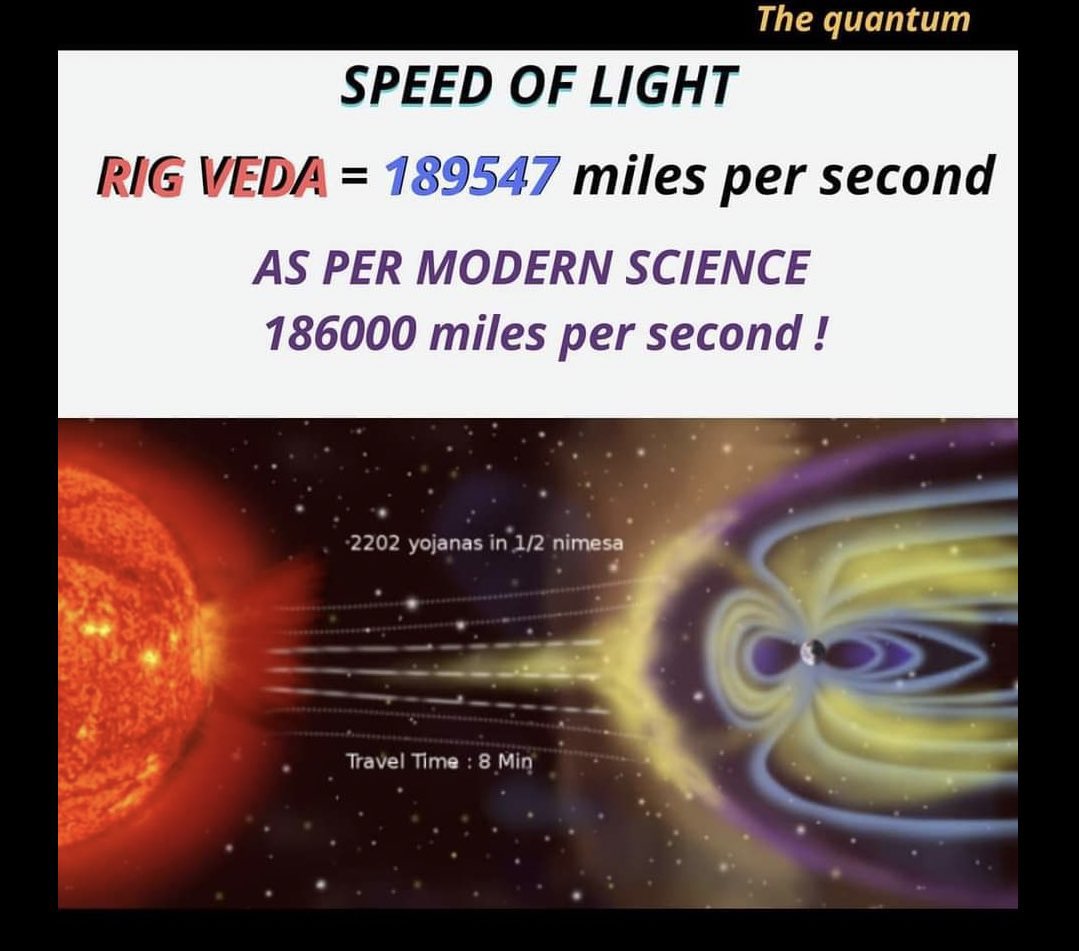 frekvens pude Drivkraft Vशुद्धि on Twitter: "Speed Of Light In The 'Rig Ved' As per Modern Science  the speed of light is 186,000 miles/second Now read it carefully &amp; get  to know the Power of