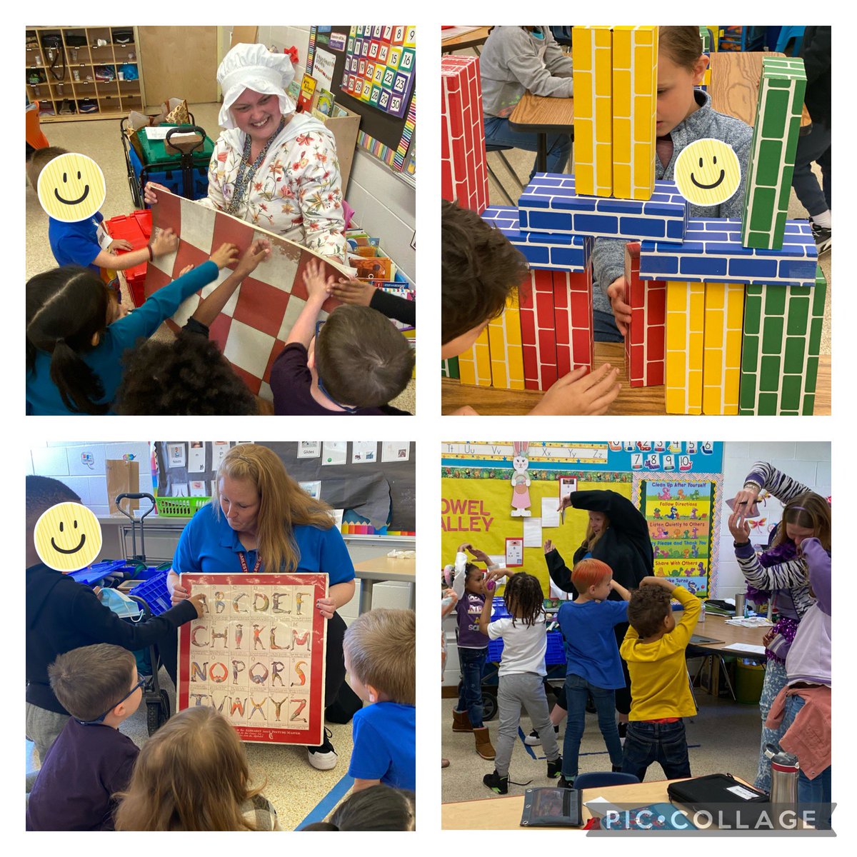 RamirezSchool's tweet photo. What a wonderful adventure with @VBHistMuseums today! Our kindergartners took a trip into the past to learn about the old alphabet and how patterns were used to build houses! 
Thank you Ms. Mary and Ms. Clara! 
@WhiteOaksDragon @VBGifted @vbschools https://t.co/HAWhA9aLf7
