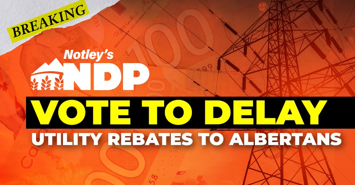 jkenney's tweet image. BREAKING

The NDP just voted to delay utility rebates for Albertans.

Last month they were cheering on the federal carbon tax hike by their ally Justin Trudeau.