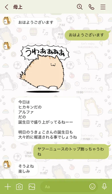 母とのLINE 