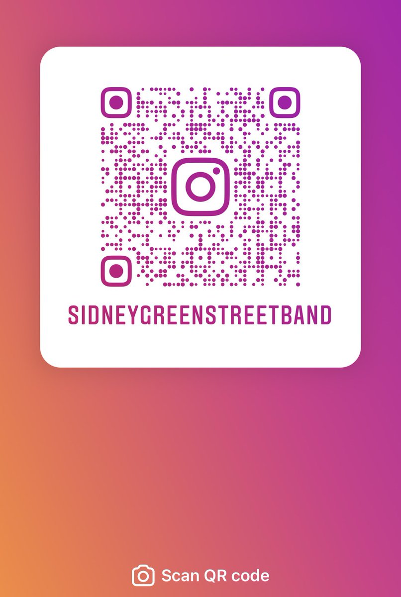 Scan QR Code to Follow Us on Instagram #instagram #QRCode #FollowUs #SidneyGreenStreetBand #rock #blues #southernrock #guitar #bass #drums #nj #njbands #supportlivemusic