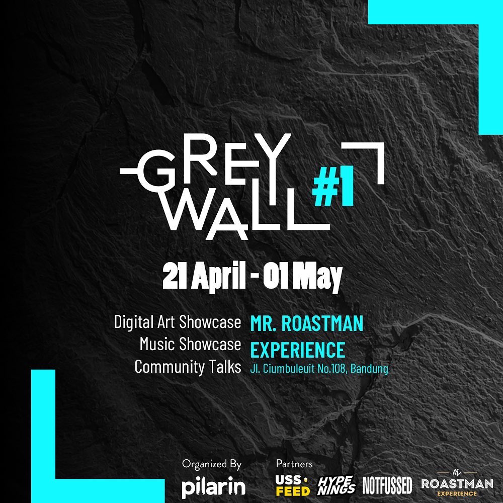 Panggilan kepada teman-teman di Bandung mari kita berjumpa di Grey Wall #1 Mr. Roastman hari Minggu! Berbagi panggung dengan <a href="/teslamanaf/">KUNTARI</a> &amp; @Mustacheand . Bakal ada pameran NFT dan talks juga. Pendak di ditu nyak! 👌🏼