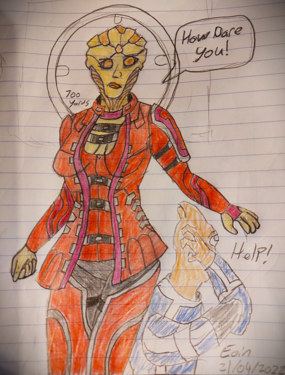 EoinsArt's tweet photo. "Sunset-coloured eyes defiant in the scope, her name was Irikah"
This was an interesting one, she has only 2 actual appearances so some of it was my own interpretation. also first time drawing a Drell so thats something.
#MassEffect #bioware #drell #fanart #art #Irikah #Thane https://t.co/K4yiVbrzyZ