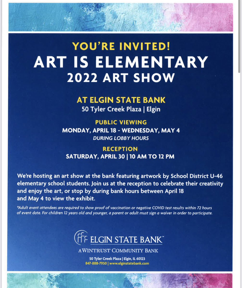 Be sure to check out our student work at the art show!!