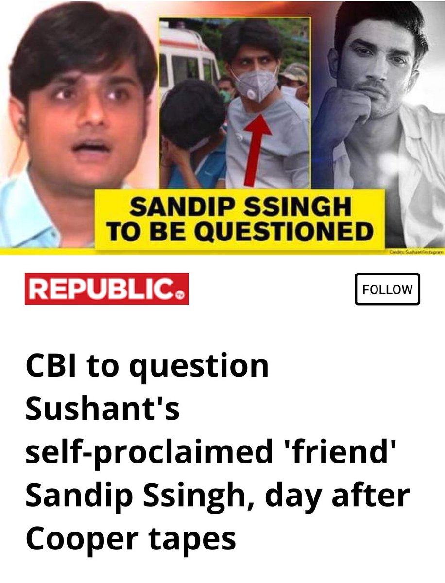 #sandipssingh was the first to arrive at the spot after sushant's death,and took control of the entire situation inspite of mumpol being Present!
Why will a self proclaimed 'friend' who has been out of touch for past 6 months do all?

Sandeep Singh Role In SSR Case