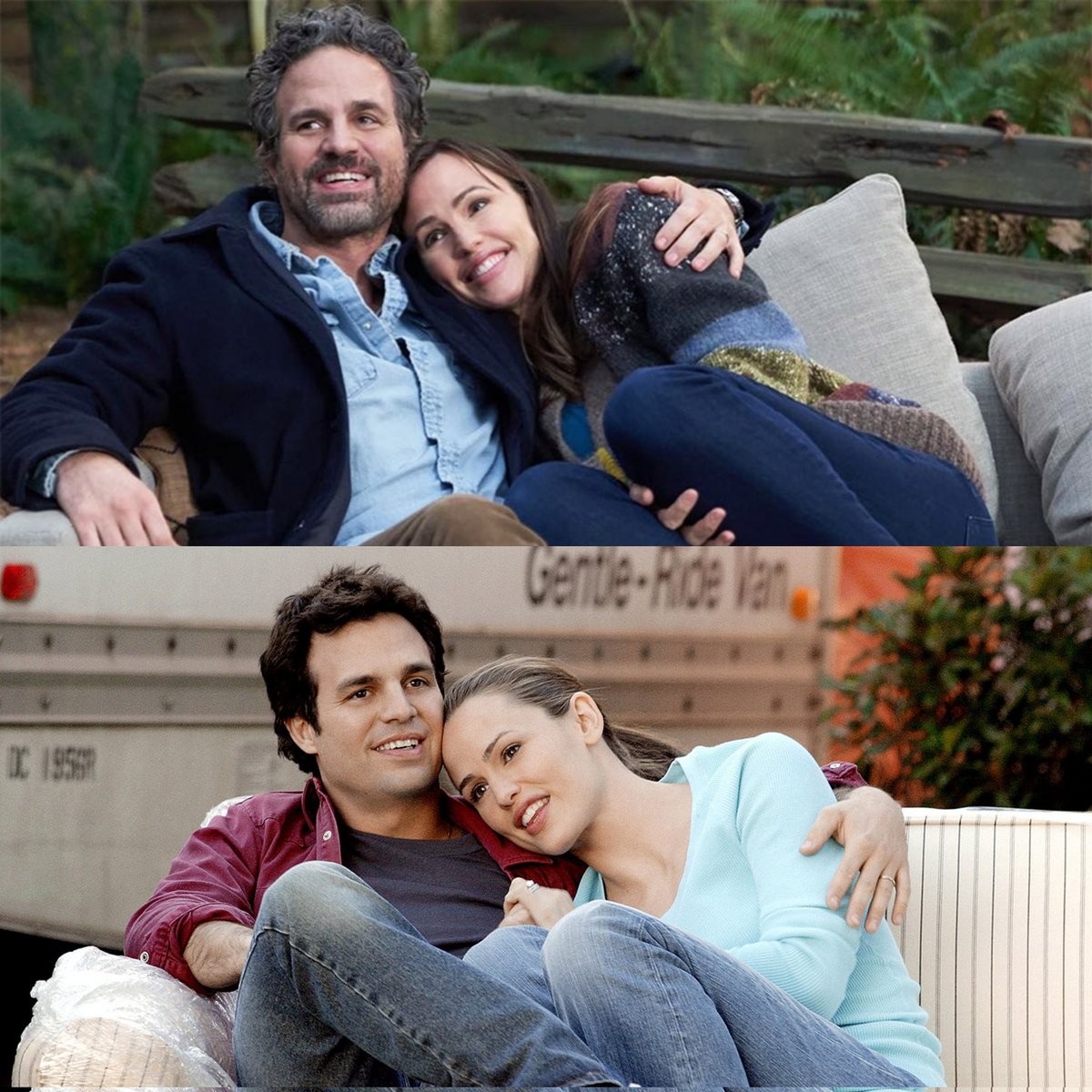 For those who don't know, Jennifer Garner and Mark Ruffalo, played a couple in 13 Going on 30, and as we may have already noticed, they also gave life to adam's mother and father... forming a couple, so the production decided to recreate a scene in The Adam Project ❤️:
cute