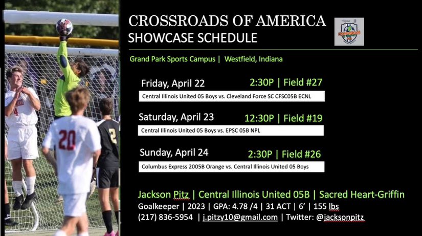 Looking forward to the Crossroads of America showcase in Indy this weekend.
