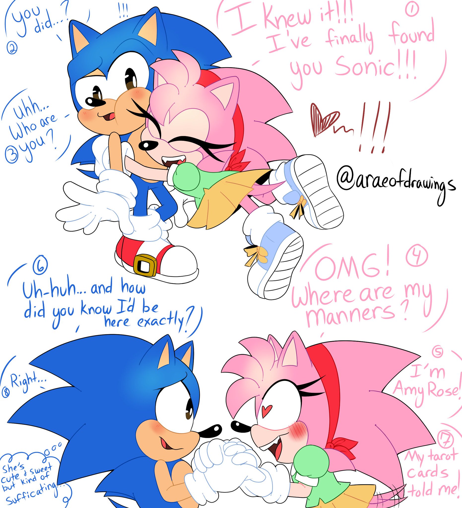 RayTheBear ❤💙+💜💛 on X: Classic #SonAmy #Sonic #Amy