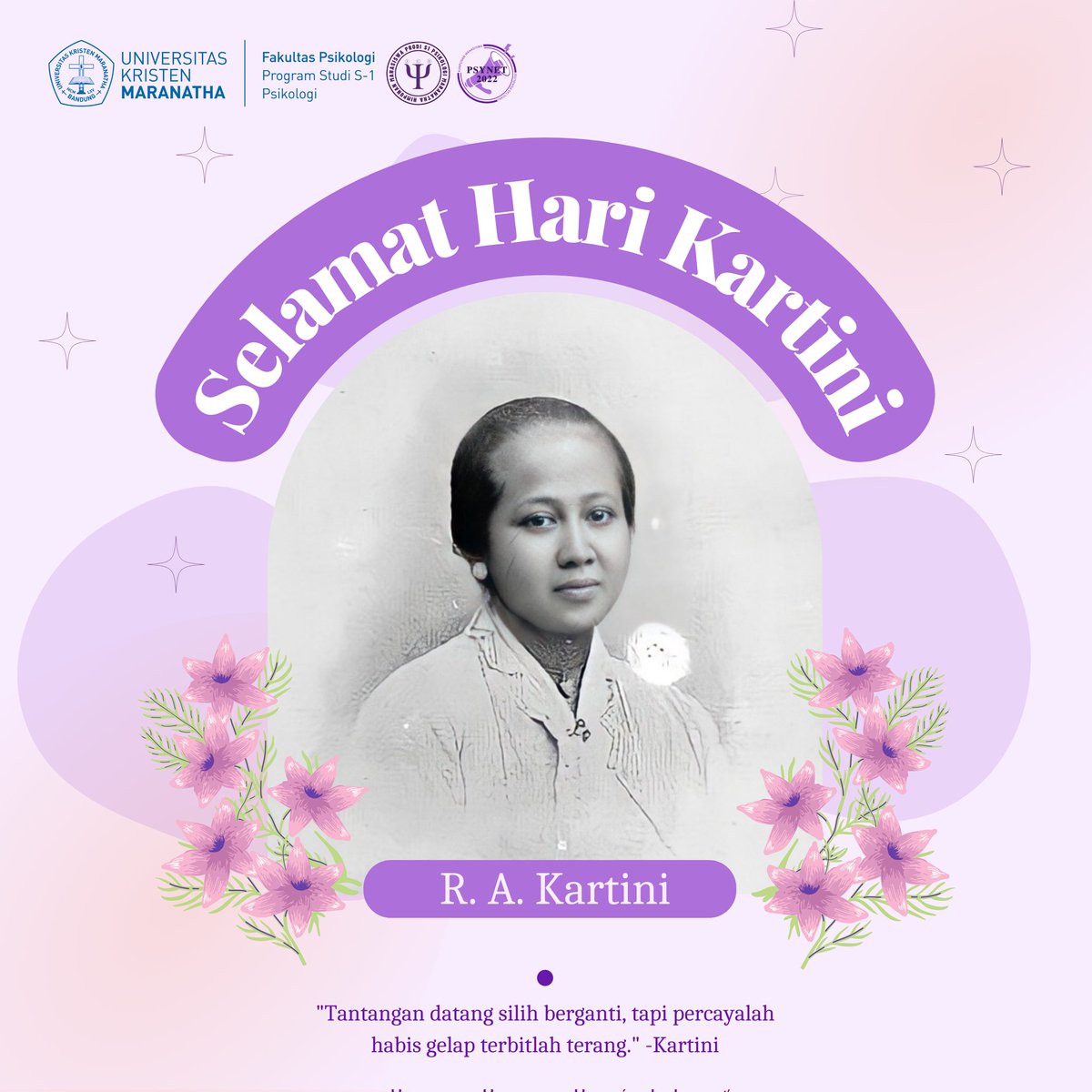 himapsimcu's tweet photo. Selamat Hari Kartini untuk para wanita Indonesia,  Buatlah Tanah Airmu bangga, Teruslah bahagia dan menginspirasi setiap wanita.👩🌈✨

#HIMAPSIMCU2022 
#PSYNET2022 https://t.co/dAFpBzNvFq