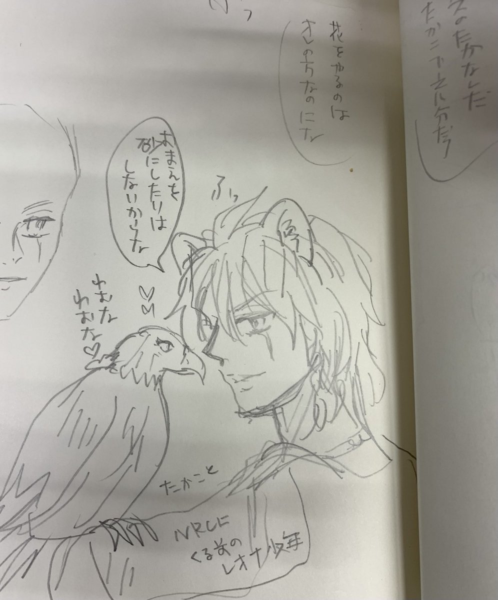NRCに入る前のレオナ第二王子と王子に恋する鷹のたかこ🦅(キングスカラー王室所有の鷹狩りの鷹 