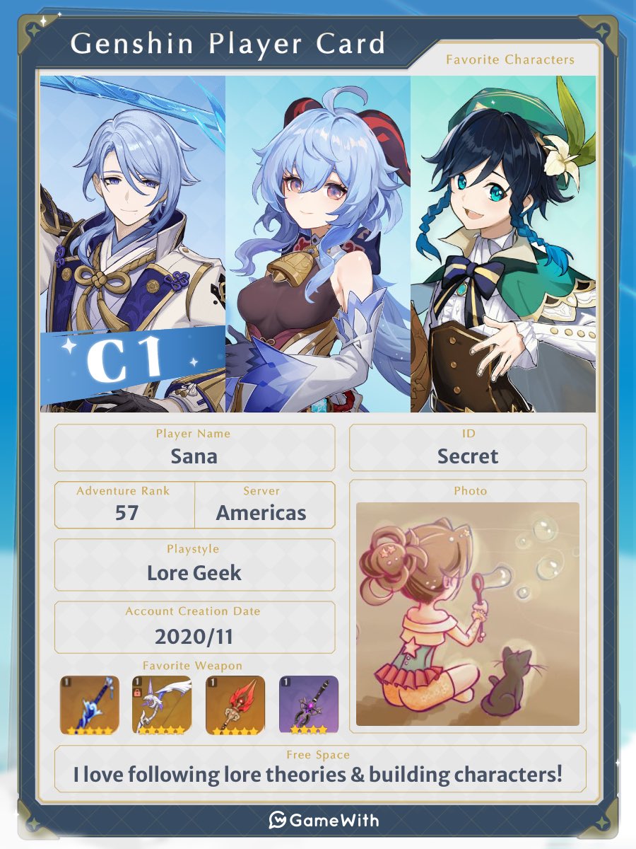 sanasunshine_'s tweet photo. Hi~ Not new to Genshin but looking for fun Genshin moots to interact with☺️

• Ayato/Ganyu main
• AR57 NA server
• She/Her, 22
• I tweet about Genshin, random thoughts &amp; I rt giveaway posts
• I follow back~

♡ and ↺ to be moots

#GenshinImapct #genshinarchons #genshintwt https://t.co/HZ0TiStvsH
