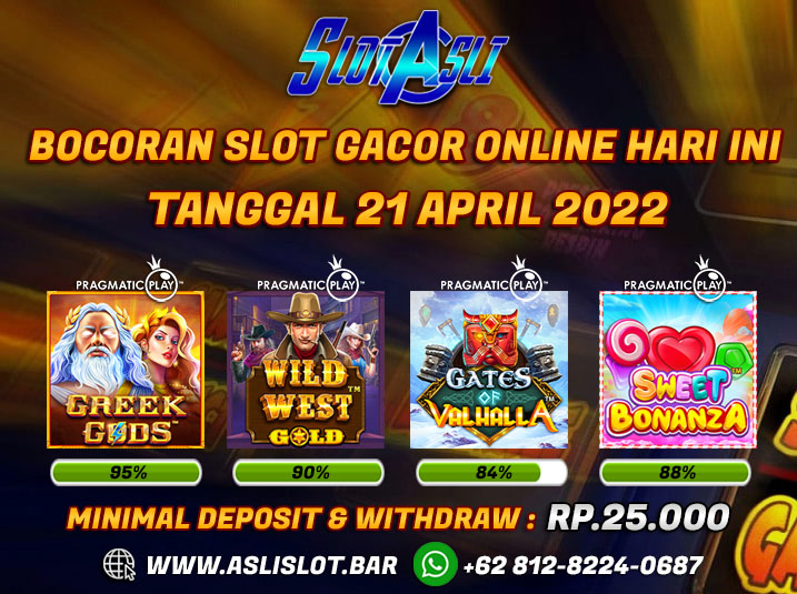 SlotAsli's tweet photo. Bocoran Game Slot Gacor Hari Ini Tanggal 21 April 2022 Dengan Beragam Situs Slot Online Uang Asli Terbaik. Adanya Informasi RTP Slot Gacor Online Tertinggi Hingga 95%.

https://t.co/cH3XV36kwp

#SlotAsli #SlotOnline #SlotGacor #SlotIndonesia #BocoranSlot #RTP #JudiSlotIndonesia https://t.co/VzG6hitan8