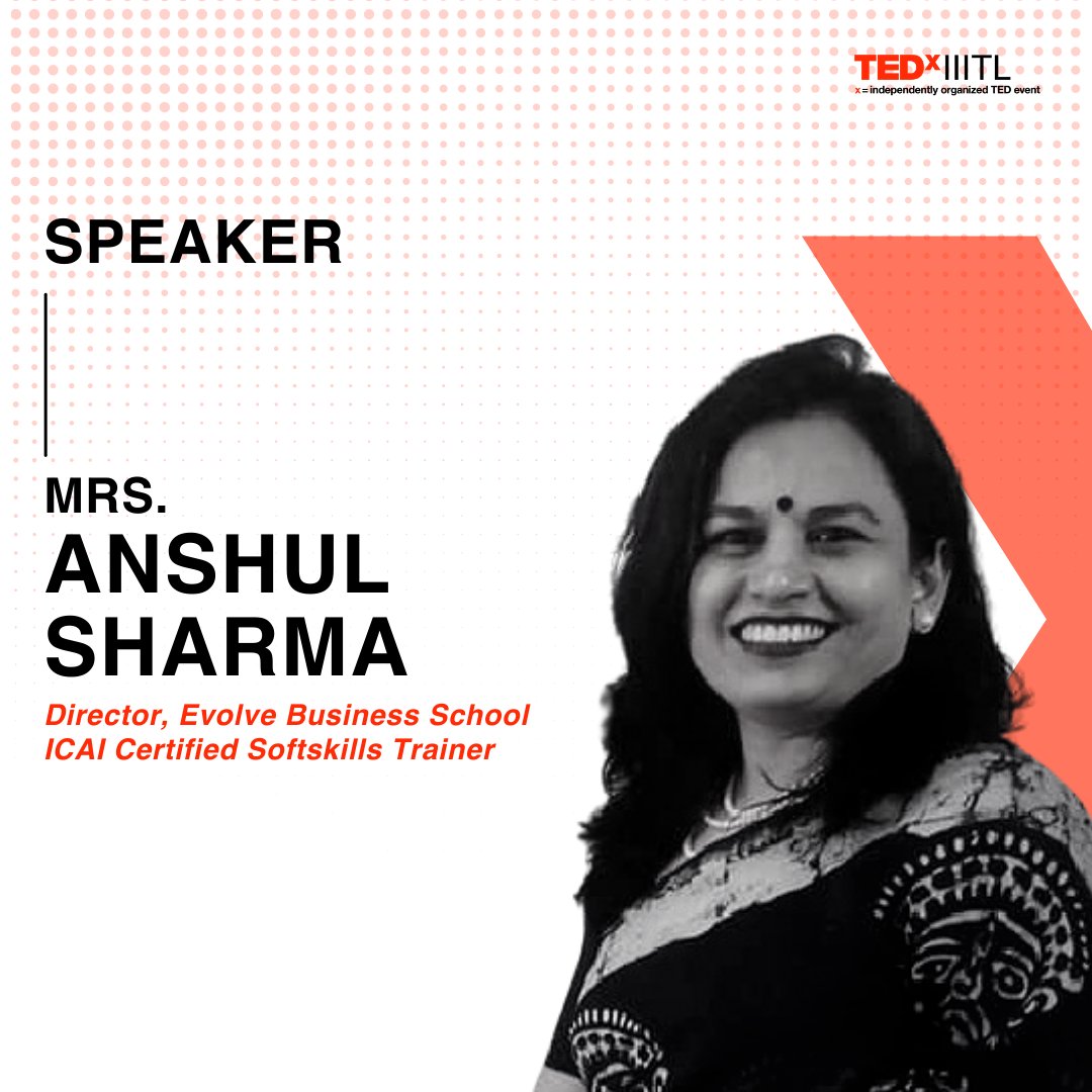 tedxiiitl's tweet photo. Mrs. Anshul Sharma is the Director of Evolve Business School. She has formerly worked in the cooperate sector for firms. Additionally, she participates in CSR efforts through her network of contacts. Her humanitarian inclination is demonstrated through her social endeavours. https://t.co/41o0VHYYSQ