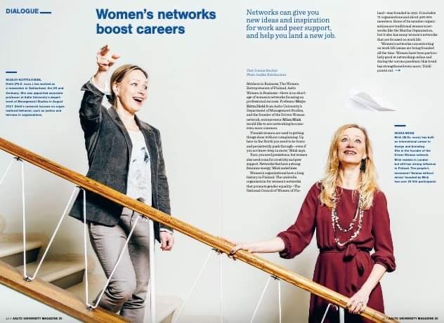 Thank you <a href="/AaltoUniversity/">Aalto University</a> Magazine for the great interview and for shining a light on the importance of women’s networks for career success. 

I believe that companies who help women find their voice will win.  That’s why I founded <a href="/DrivenWomanNetw/">DrivenWomanNetwork</a> 

issuu.com/aaltouniversit…