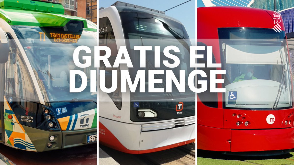 ximopuig's tweet photo. Metrovalencia y TRAM de Alicante y Castelló serán gratuitos los domingos durante los próximos tres meses.

110.000 usuarios se beneficiarán de esta medida para incentivar el transporte público ante el encarecimiento de la energía. https://t.co/aTmv3Vr8nd