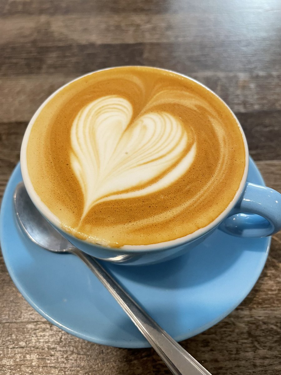 Breakfast out <a href="/josies_uk/">Josie's</a> in Winchester. Lovely flat white with their own blend espresso roasted by <a href="/RoastingParty/">The Roasting Party</a>