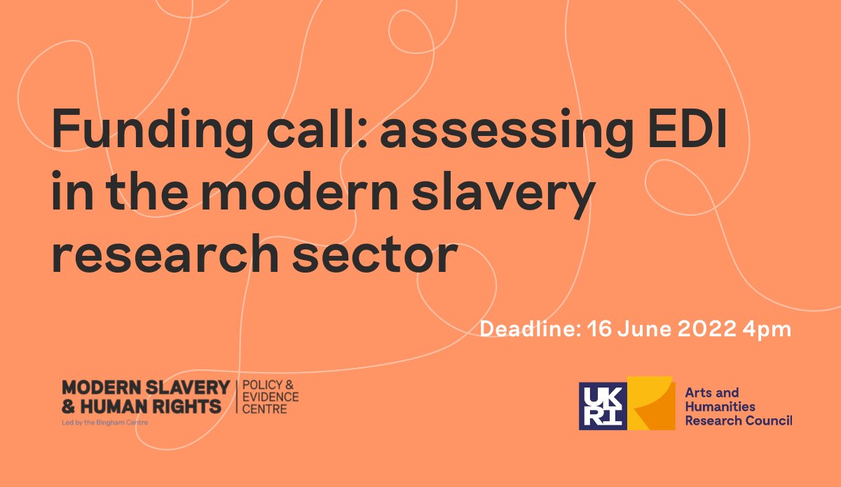 Modern Slavery and Human Rights PEC (@slaverypec) on Twitter photo New funding call 📣
We have launched a new funding call looking for a research project to assess equality, diversity & inclusion in the modern slavery research sector.
Full details & how to apply on the <a href="/SlaveryPEC/">Modern Slavery and Human Rights PEC</a> website 👇👇👇
lght.ly/5ab479k New funding call 📣
We have launched a new funding call looking for a research project to assess equality, diversity & inclusion in the modern slavery research sector.
Full details & how to apply on the <a href="/SlaveryPEC/">Modern Slavery and Human Rights PEC</a> website 👇👇👇
lght.ly/5ab479k