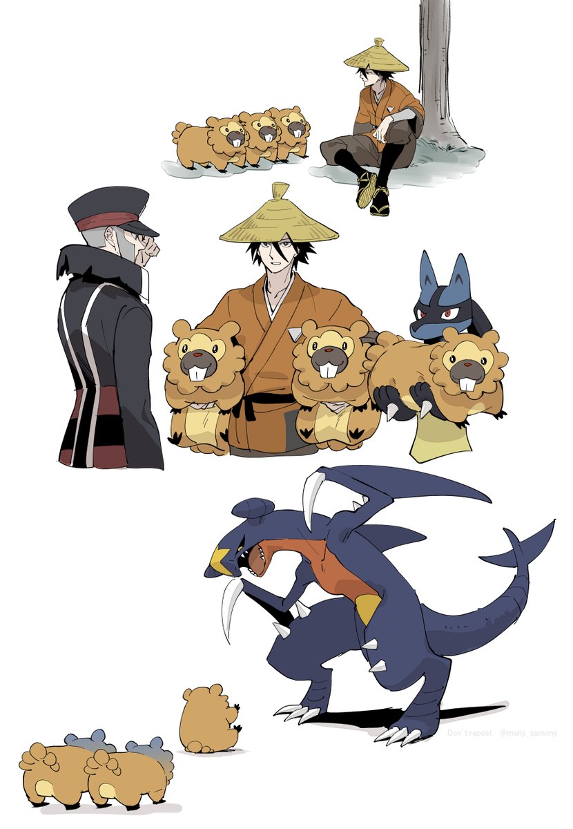 ingo (pokemon) pokemon (creature) hat male focus multiple boys 2boys coat black headwear  illustration images