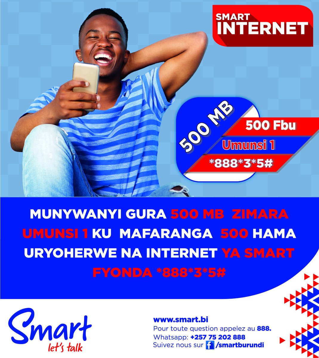 BISHASHA! BISHASHA! BISHASHA!
Banywanyi, gure agaseke gashasha ka 500 MB gakora gushika sasita z'ijoro ku mafaranga 500 gusa. Mushobora kandi kugura ako gaseke incuro nyinshi ku munsi.
#smartburundi 
#Burundi