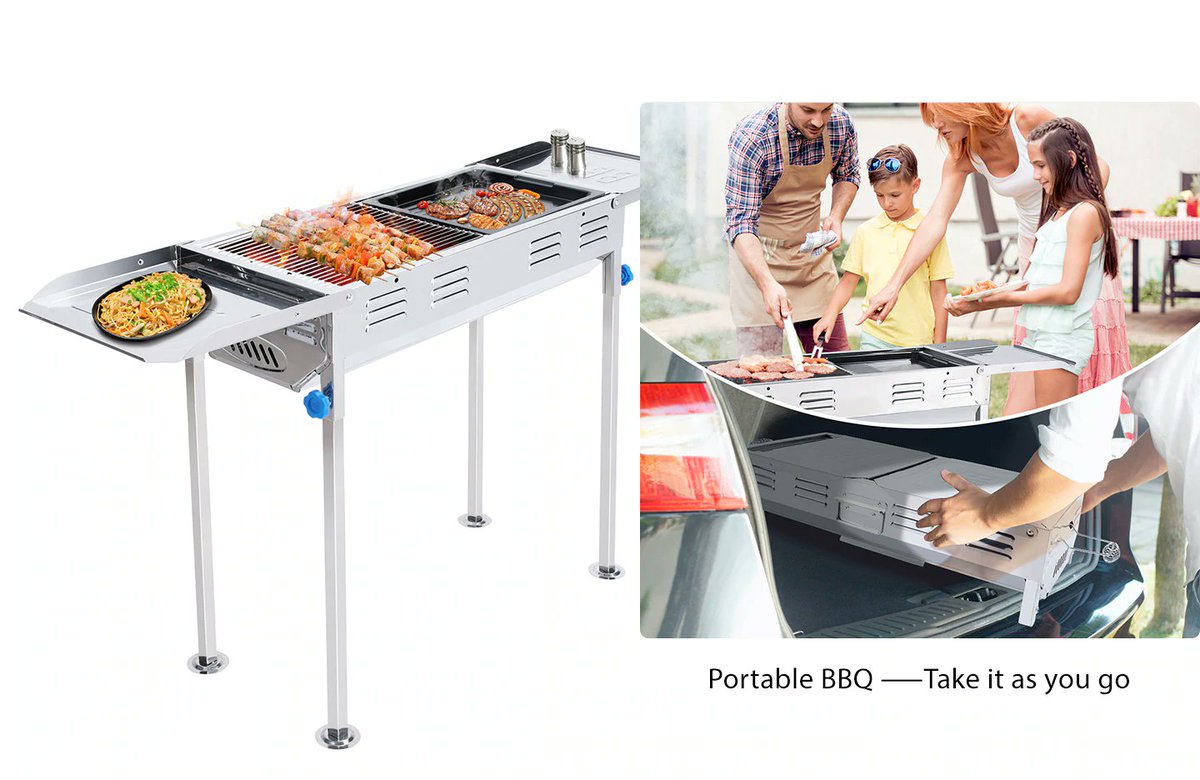 It's time to have a good day with your children!🥳🥳
 our portable and lightweight BBQ grill is made for easy carry and storage. You can enjoy delicious cooking on camping or picnic.
Let's get it home: bit.ly/3EAvWE7
#home #garden #holiday #children #BBQ #furniture