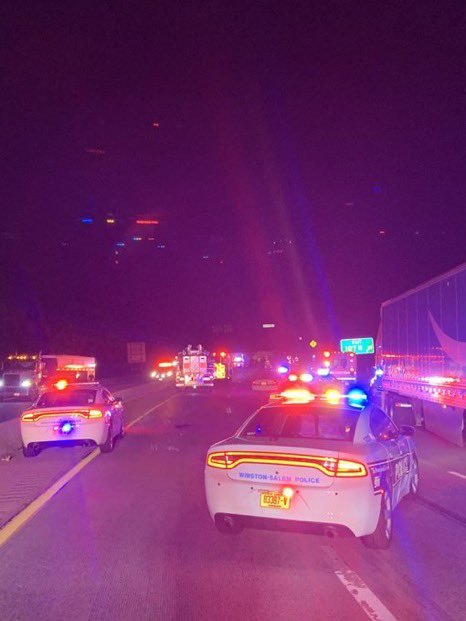 INCIDENT ALERT - Due to an overturned tractor trailer NB 52 at I-40 is shut down.  The tractor trailer was carrying cattle and approximately 10 are loose.  IF YOU SEE CATTLE ROAMING PLEASE CALL 911! #WSFire .107