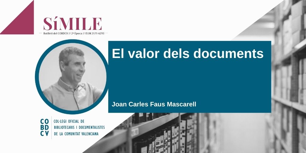 cobdcv's tweet photo. 🆕 Nou article a la #RevistaSimile 🆕
📚 El valor dels documents
✍️ @joancarlesfaus
La facilitat de crear, distribuir i emmagatzemar documents digitals genera una sobreproducció inimaginable d'informació.
📲 https://t.co/EV7Qge8sy3 https://t.co/YYDs1Qbay3